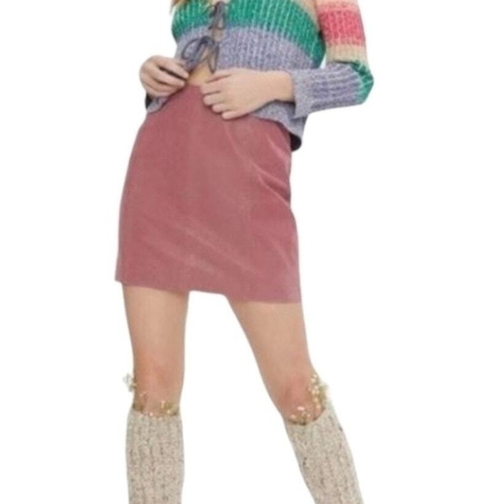 Free People Vegan Suede Modern Femme Mini Skirt Size 12